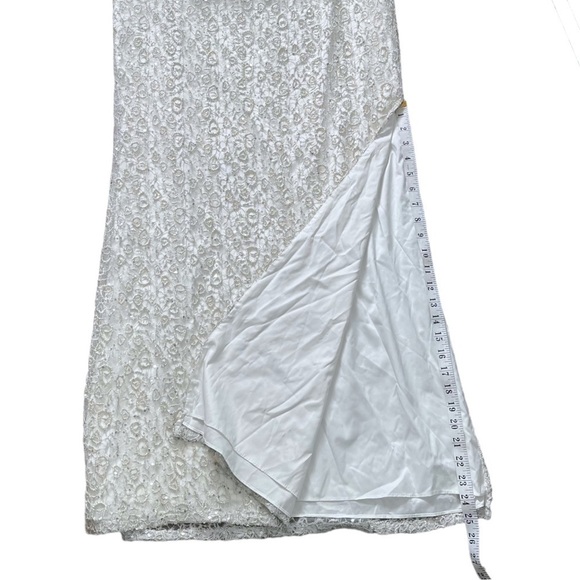 NWT Aidan Mattox Chiffon and Metallic Lace Column Gown sz 10 - Picture 10 of 15